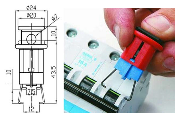 Beian lock bloqueo para interruptor miniatura tipo pos ban d01 dispositivo eléctrico